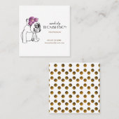 Elégant blanc Carré d'art moderne Carte de visite (Devant / Derrière)