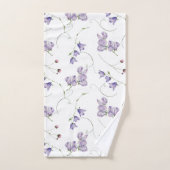 Élégant blanc chic violet floral (Serviette à main)