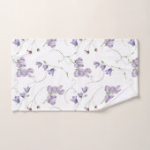 Élégant blanc chic violet floral (Serviette à main)
