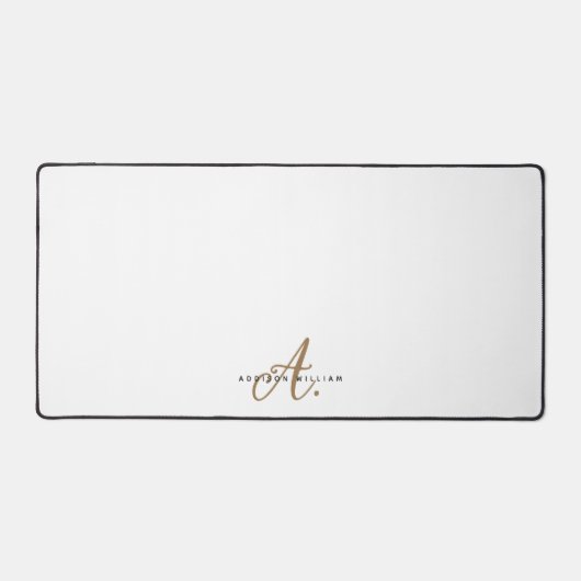 Élégant blanc clair script or Monogramme (Recto)