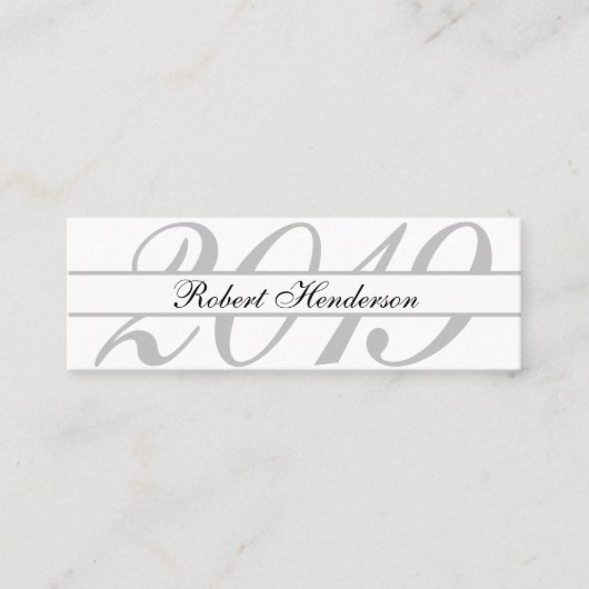 Élégant blanc classique insérer carte nom de gradu (Devant)