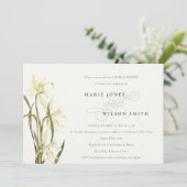 Élégant Blanc Daffodil Couples Invitation douche (Debout devant)