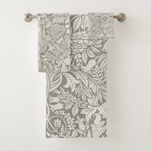 Élégant blanc Damas Floral Décor (En situation)