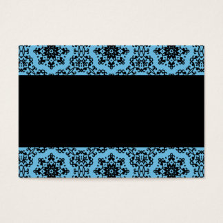 Élégant blanc damassé bleu et noir