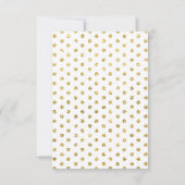 Elégant blanc et or Confetti Polka-Dots RSVP (Dos)