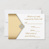 Elégant blanc et or RSVP (Dos)