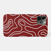 Elégant blanc et rouge géométrique iPhone / coque  (Dos (Horizontal))