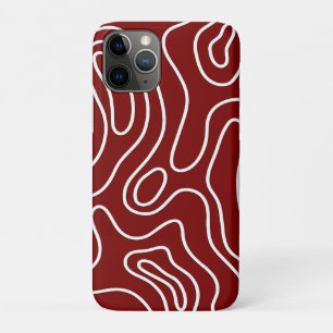 Elégant blanc et rouge géométrique iPhone / coque
