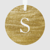 Elégant blanc & Faux Gold Leaf Monogramme Noël (dos)