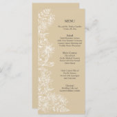 Elégant Blanc Floral Mariage Accueil Menu (Devant / Derrière)