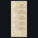 Elégant Blanc Floral Mariage Accueil Menu<br><div class="desc">Elégant Blanc Floral Wedding Reception Menu Ajoutez cette touche spéciale à votre mariage avec ces beaux menus. Ce design se compose d'un fond tanfond,  d'une typographie classique blanche et d'une bordure florale blanche.</div>
