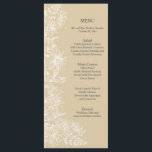 Elégant Blanc Floral Mariage Accueil Menu<br><div class="desc">Elégant Blanc Floral Wedding Reception Menu Ajoutez cette touche spéciale à votre mariage avec ces beaux menus. Ce design se compose d'un fond tanfond,  d'une typographie classique blanche et d'une bordure florale blanche.</div>