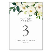 Élégant blanc Floral Numéro de table (Par défaut)
