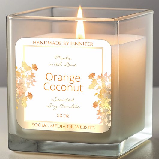 Élégant Blanc Floral Produit Emballage Étiquette O