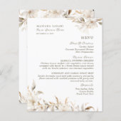 Elégant blanc Floral Quinceanera menu de boissons  (Devant / Derrière)