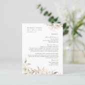 Elégant blanc Floral Quinceanera menu de boissons  (Debout devant)