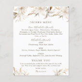 Elégant blanc Floral Quinceanera menu de boissons  (Dos)