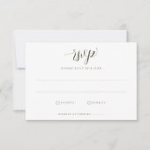 Elégant Blanc Floral Vert Foliage Mariage RSVP (Devant)