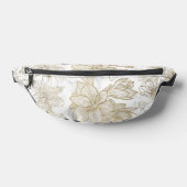 Élégant blanc gris doré marbre floral Fanny Packs (Poser)