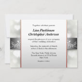 élégant blanc gris noir couleurs faire-part de mar (Dos)