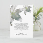 Élégant blanc Lys Mariage Carte de remerciements (Debout devant)