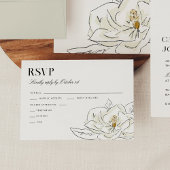 Elégant blanc Magnolia Illustration Mariage RSVP