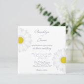 Elégant blanc marguerite Carré invitations de mari (Debout devant)