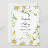 Elégant blanc marguerite invitation mariage (Devant)