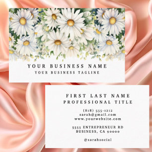 Elégant blanc marguerites Fleurs Cartes de visite