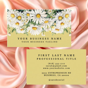Elégant blanc marguerites Fleurs Cartes de visite