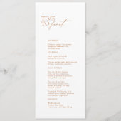 Elégant Blanc Moderne "Time To Feast" Menu Mariage (Devant)
