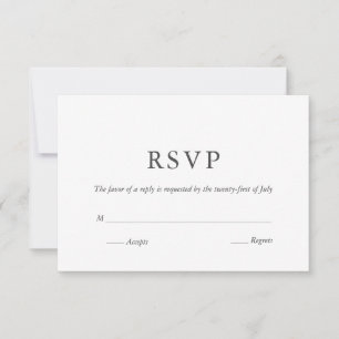 Elégant blanc noir moderne Monogramme peint RSVP