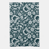 Élégant blanc noir serviette à fleurs (Vertical)