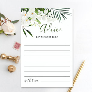 Elégant blanc Orchidées Bohème carte de conseil nu