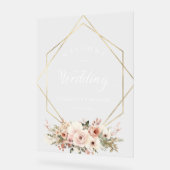 Elégant, Blanc, Pastel, Fleur, Mariage géométrique (Angle)