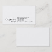 Elégant Blanc Plaine Simple Carte de visite tendan (Devant / Derrière)