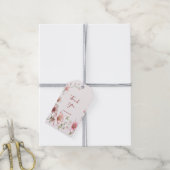 Élégant blanc rose floral cadeau étiquette (Avec de la ficelle)