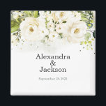 Élégant blanc Rose & Or moderne Mariage Magnet<br><div class="desc">Une façon idéale de célébrer votre journée spéciale et de garder vos invités en sécurité! Consultez nos articles correspondants : https://www.zazzle.com/store/bdp_designs/products?cg=196448434588051810</div>
