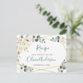 Elégant blanc Roses Fête des mariées Recette Carte (Debout devant)