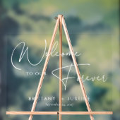 Élégant blanc Script acrylique Mariage Affiche de (Neutre)