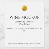 Elégant Blanc Simple Étiquettes de vin personnalis (Étiquettes simples)