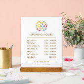 Élégant blanc simple | Heures d'ouverture du logo  (Mariage)