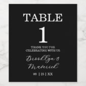 Elegant Blank And White Wedding Wijn Etiket (Enkel label)