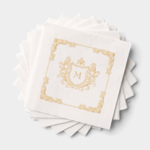 Élégant blason monogramme dessiné à la main pour m