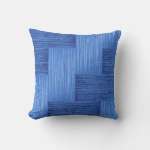 Elegant blauw Abstract geborsteld Stripes Kussen