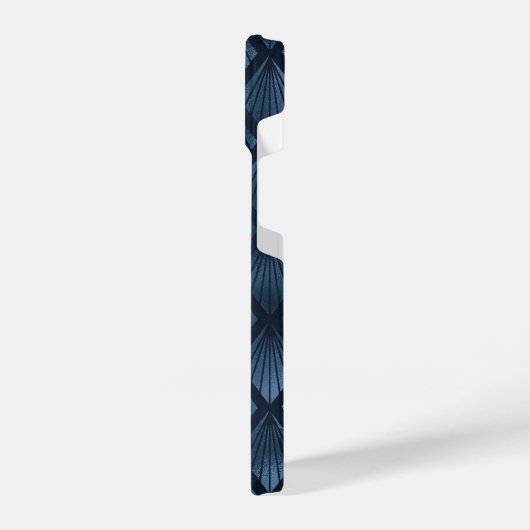 Elegant blauw abstract iPhone hoesje (Linkerkant)