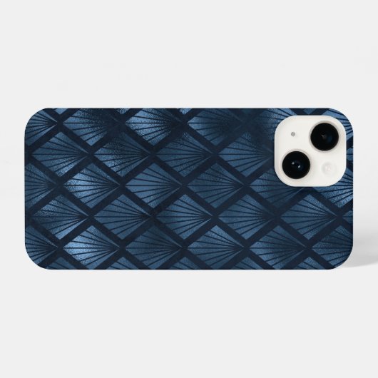 Elegant blauw abstract iPhone hoesje (Achterkant horizontaal)