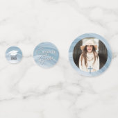 Elegant blauw Afstuderen op maat foto Confetti (Voorkanten)