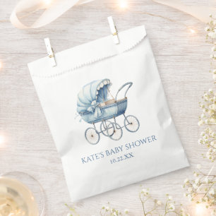 Elegant Blauw  Baby Carriage Baby shower Bedankzakje