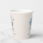 Elegant Blauw Baby Carriage Baby shower Papieren Bekers (Rechts)